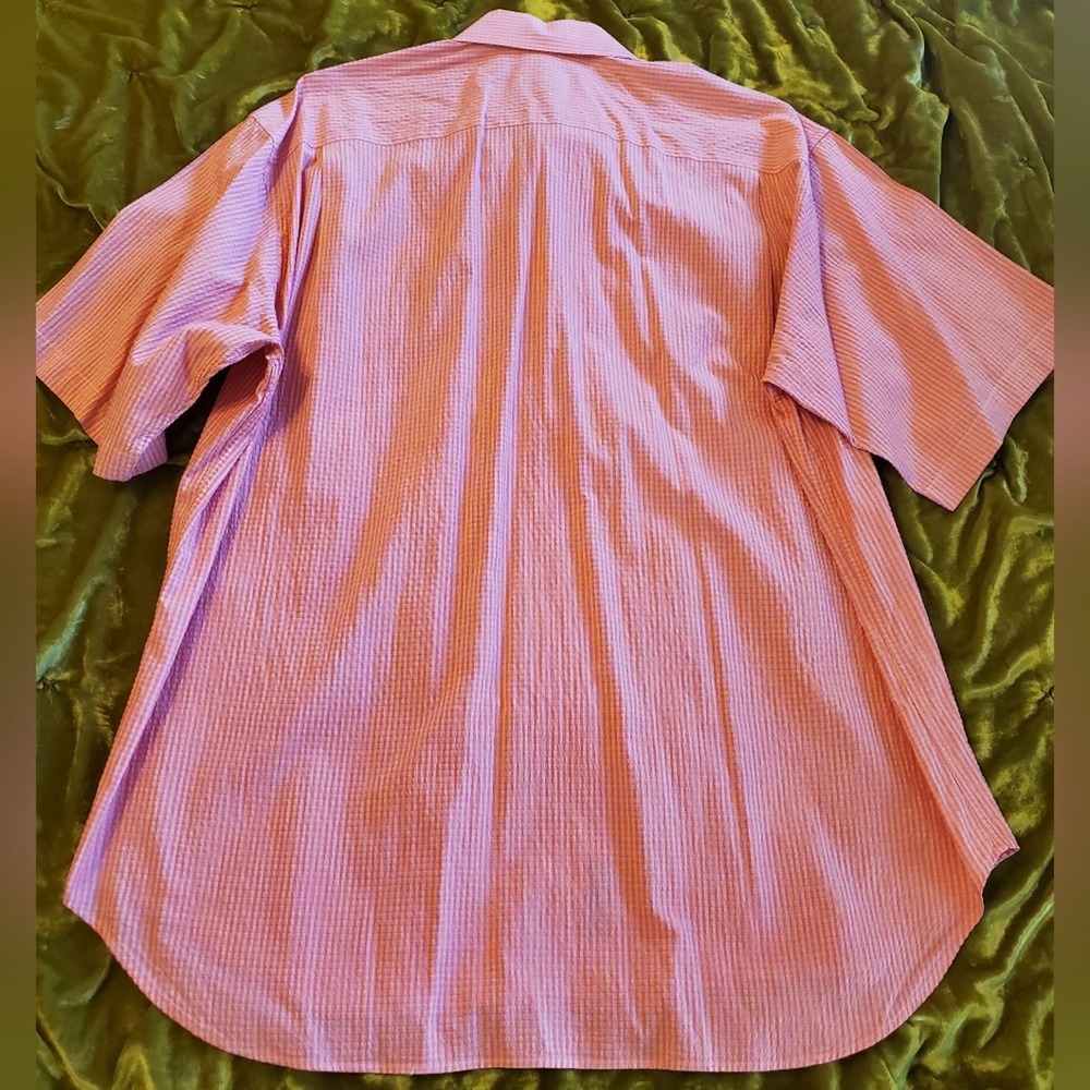 Robert Talbott Orange And Pink Button Down Short … - image 4